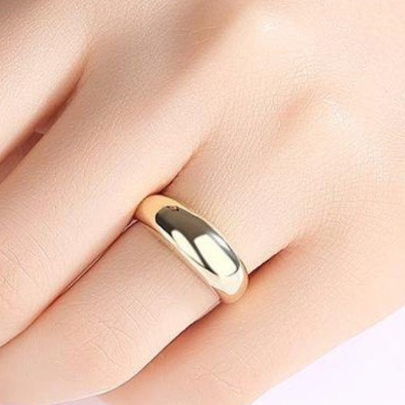 14K Gold Filled Ring Classic Simple Design 14K Solid Gold Ring - Picture 2 of 4